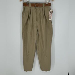 Vintage NWT Lindsey Blake Women’s Tan Pants Pleated Front Elastic Waist Sz 14 B3